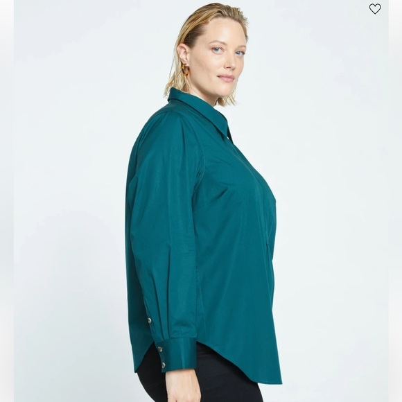 Universal Standard Elbe Popover Stretch Poplin Shirt Classic Fit- S - Picture 3 of 10